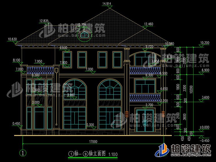 2019新农村欧式别墅设计图，三层自建房大气漂亮别墅BZ368-简欧风格