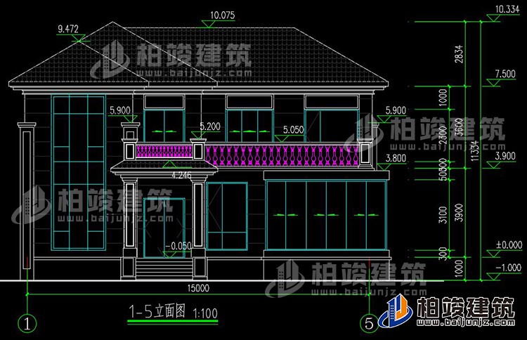 农村25万别墅款式二层自建房设计图，外观简约大气BZ2513-简欧风格