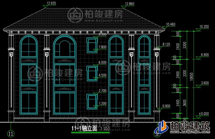 背立面图