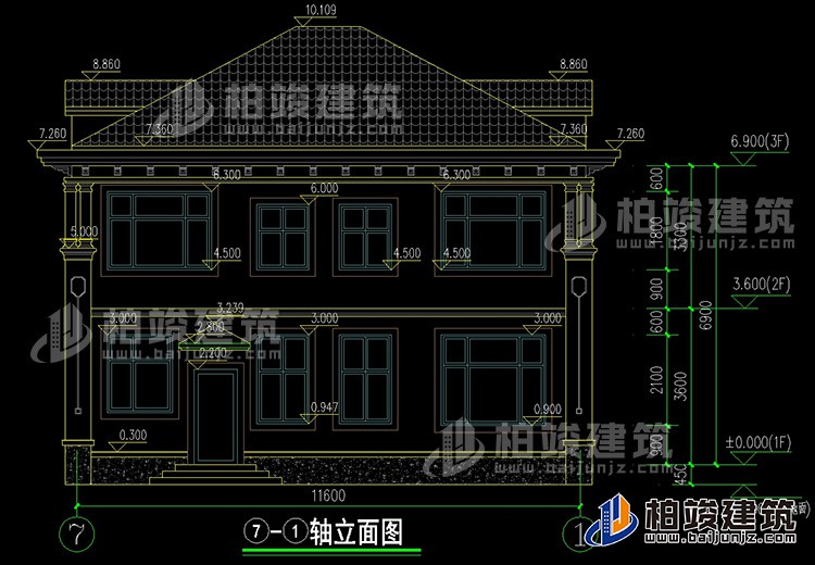 背立面图